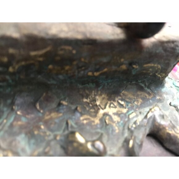 Vintage 1970’s Bronze Sculpture 6 Children Climbing Ladder Signed Artist EVANS - Picture 5 of 8